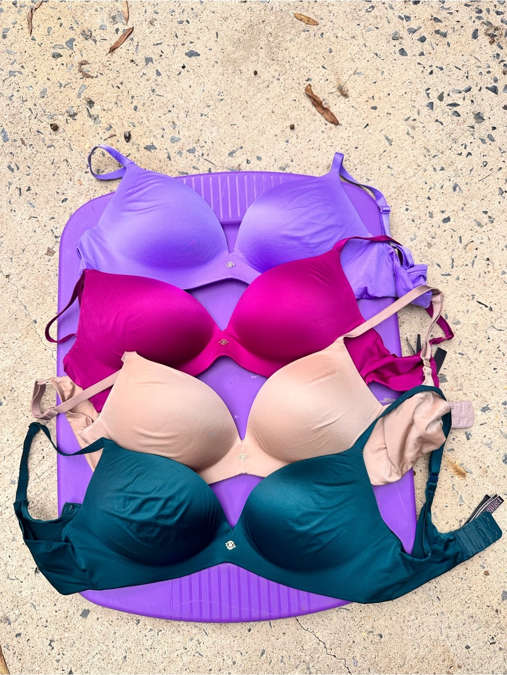 Victoria’s Secret Women’s Smooth T-Shirt Bra Pack - Purple, Fuchsia, Nude, Teal